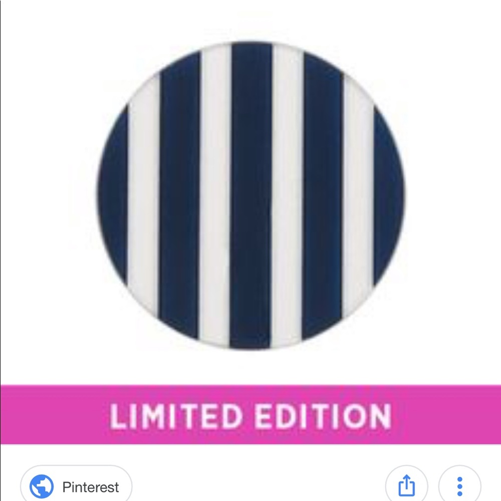 Large Navy Striped Plate NWT